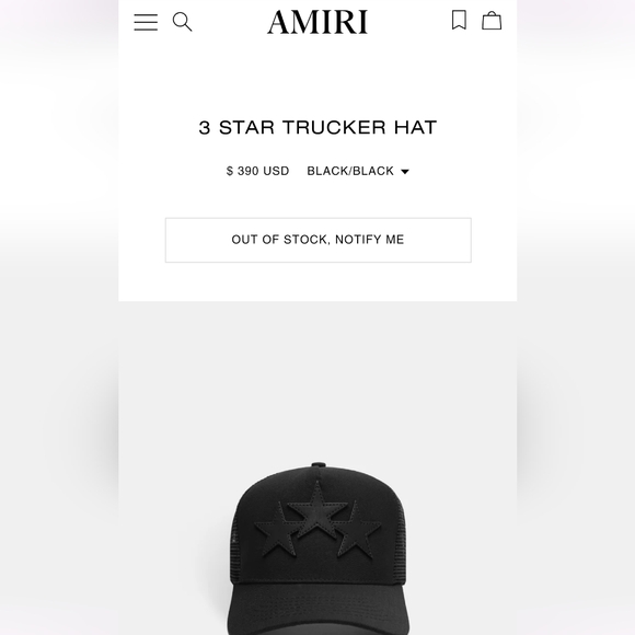 AMIRI BLACK STAR HAT - Picture 8 of 8